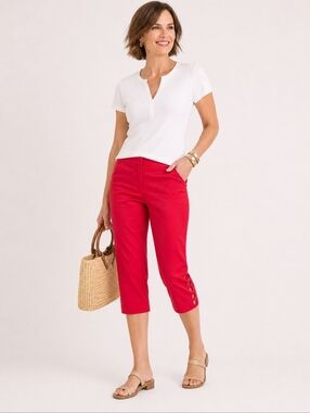 C Est 1946 Pink Spring Summer Cropped Capris Plus Sz 18W
